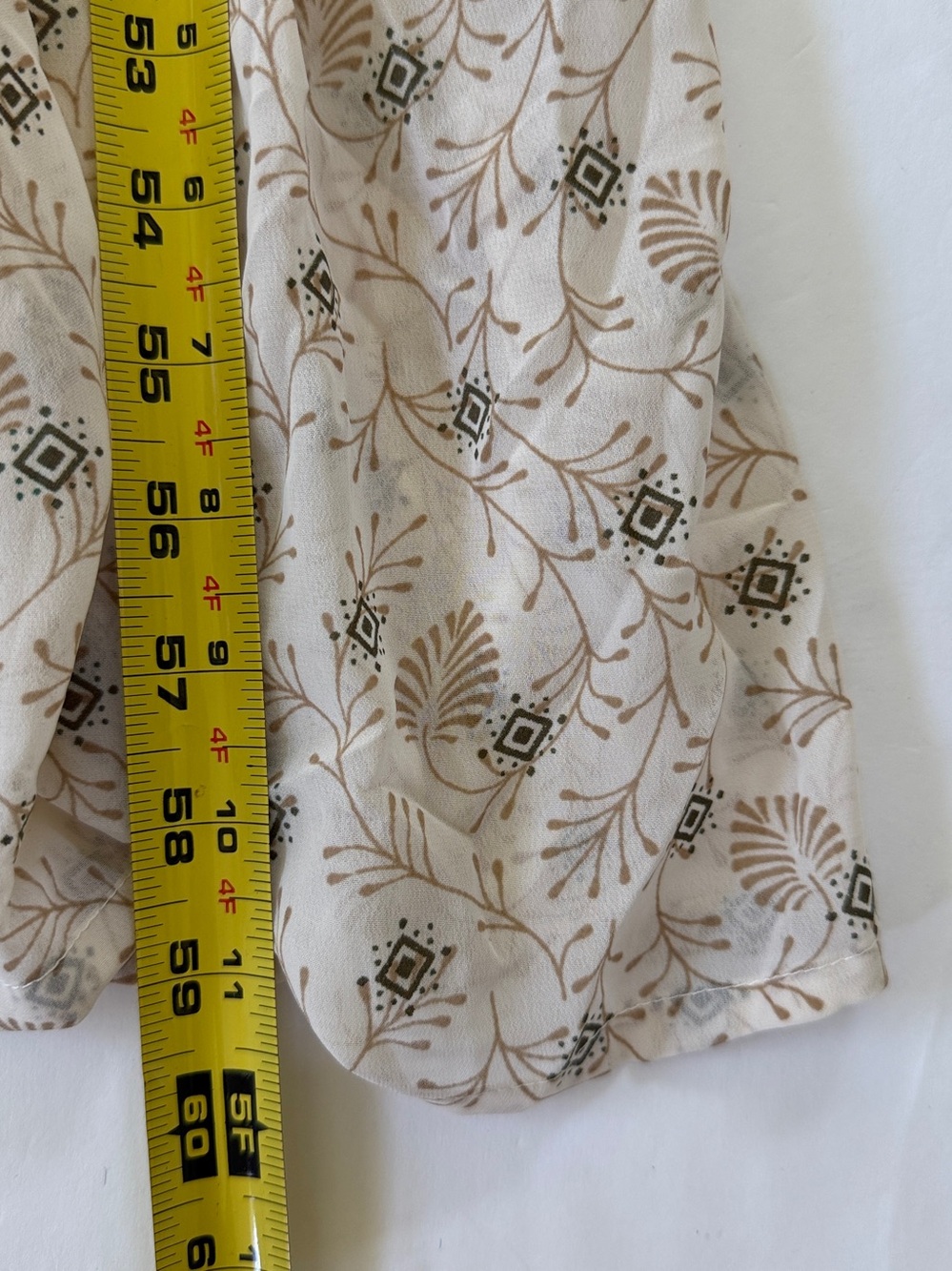 Boho Prairie Maxi Dress Beige Floral XL Gold Sequins NWT - Picture 13 of 15